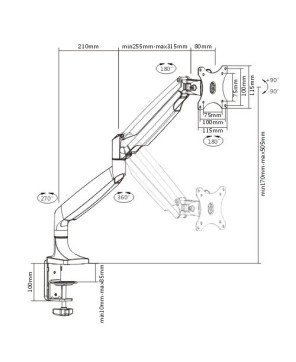 Buy Brateck Single Monitor Interactive Counterbalance Single Monitor Arm LDT10-C012