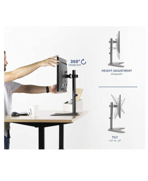 Buy Brateck Single Screen Economical double Joint Articulating Stell Monitor Stand LDT12-T01