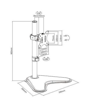 Buy Brateck Single Screen Economical double Joint Articulating Stell Monitor Stand LDT12-T01