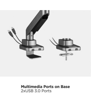 Buy Brateck Dual Monitor Economy Heavy-Duty Gas Spring Monitor Arm LDT52-C024U with USD 3.0 Ports