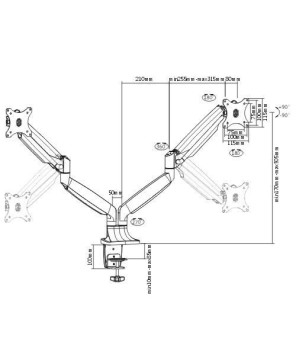 Buy Brateck Dual Monitor Aluminum Interactive Counterbalance Monitor Arm Fit Most 13''-32'' LDT10-C024