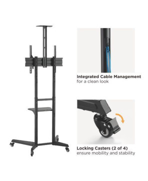 Buy Brateck Versatile & Compact Steel TV Cart with Top and Center Shelf T1040T for 37'-70' TVs Up to 50kg