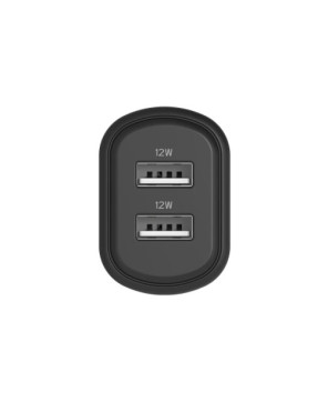 Cygnett PowerPlus 12W USB-A Dual Port Wall Charger in Black CY3672PDWLCH