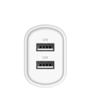 Cygnett PowerPlus 12W USB-A Dual Port Wall Charger in White CY3671PDWLCH