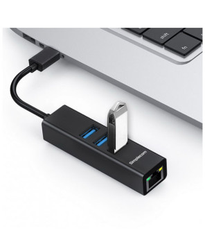 Buy Simplecom USB-C to 3 Port USB HUB with Gigabit Ethernet Adapter CHN421-BLACK