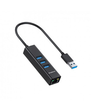 Buy Simplecom Aluminium 3 Port SuperSpeed USB HUB with Gigabit Ethernet Adapter in Black CHN420-BLACK