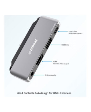 Buy mbeat Elite Mini P6 4-in-1 USB-C Portable Hub MB-UCD-P6