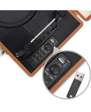 mBeat Woodstock Retro Turntable Player with USB Recording MB-USBTR128