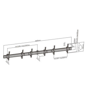 Buy Brateck Triple Screen Menu Board Wall Mount LVW10-346T Fit Screen Size 45"-55" Up to 50Kg