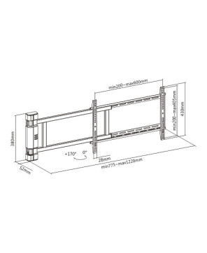 Buy Brateck Motorised Swing TV Mount PLB-M06 Fit Most 32'-75' TVs Up to 50kg VESA