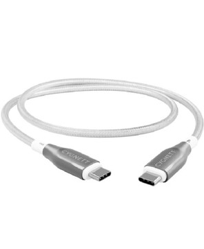 Cygnett 1m Armoured USB-C to USB-C 2.0 Cable in White CY4675PCTYC