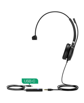 Buy Yealink Wideband Noise Cancelling USB-C and 3.5mm Mono Wired Headset UH36-M-C