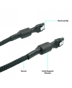 Buy Simplecom Premium SATA 3 HDD SSD Data Cable Sleeved with Ferrite Bead Lead Clip Straight CA110S