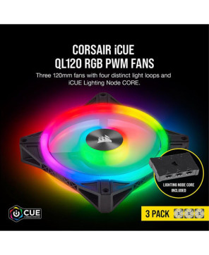 Buy Corsair iCUE QL120 RGB 120mm PWM Triple Fan with Lighting Node CORE CO-9050098-WW