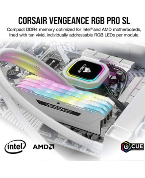 Buy Corsair VENGEANCE RGB PRO SL 32GB (2x16GB) DDR4 DRAM 3600MHz C18 Memory Kit CMH32GX4M2D3600C18W in White