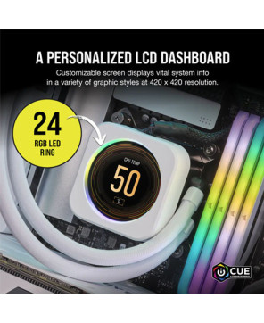 Buy Corsair iCUE ELITE CPU Cooler LCD Display Upgrade Kit CW-9060066-WW In White