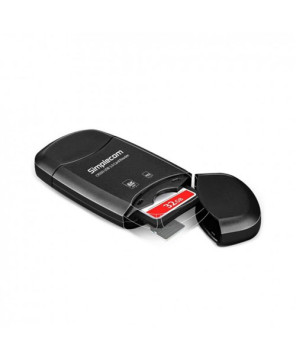 Buy Simplecom CR303 2 Slot SuperSpeed USB 3.0 Card Reader with Dual Caps in Black CR303-BK