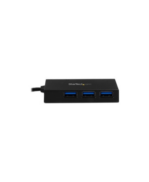 StarTech USB-C to 4-Port USB-A External Hub in Black HB30C4AFS