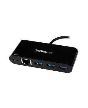 uy StarTech USB-C to Ethernet Adapter with 3-Port USB 3.0 Hub and Power Delivery US1GC303APD