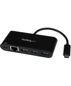 uy StarTech USB-C to Ethernet Adapter with 3-Port USB 3.0 Hub and Power Delivery US1GC303APD