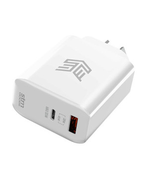 STM 65W Dual Port Power Adapter in White STM-931-381Z-01