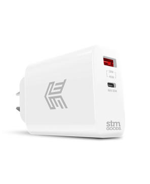 STM 65W Dual Port Power Adapter in White STM-931-381Z-01