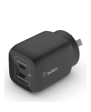 Belkin BOOST UP 65W Dual USB-C PD Gan Wall Charger WCH013AUBK in Black