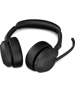 Jabra Evolve2 55 UC Stereo Bluetooth Wireless Headset with USB-A Adapter and Charging Stand 25599-989-989