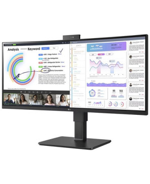 LG 34BQ77QC 34" UltraWide WQHD IPS Monitor with Built-in Webcam and Mic