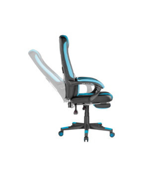 Brateck CH06-26 Premium PU Standard Gaming Chair in Black/Sky Blue with Lumbar Support and Retractable Footrest MABT-CH06-26-B