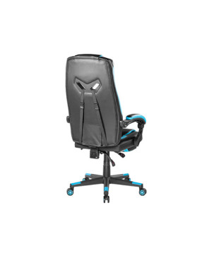 Brateck CH06-26 Premium PU Standard Gaming Chair in Black/Sky Blue with Lumbar Support and Retractable Footrest MABT-CH06-26-B