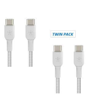 Belkin 2 Pack 1m USB-C Data Transfer Cable in White CAB004BT1MWH2PK