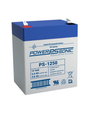 PowerSonic S4314 12V 5.0AH Rechargeable Sealed Lead Acid Battery PS-1250 