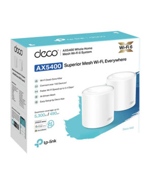 TP-LINK DECO X60 Mesh WI-FI System AX5400 GbE(2) 2-PACK with 3YR WTY  DECO-X60-2PK-32