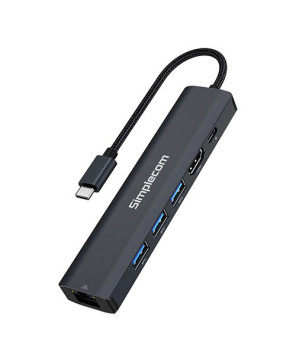 Simplecom USB-C SuperSpeed 6-in-1 Multiport Adapter Docking Station CHN560