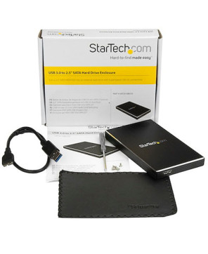 Startech 2.5" USB 3.0 SATA External Aluminium Hard Drive/SSD Enclosure in Black SAT2510BU32