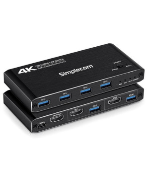 Simplecom KM420 2-Port HDMI KVM Switch with 4-Port USB 3.0 Hub