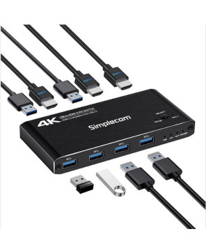 Simplecom KM420 2-Port HDMI KVM Switch with 4-Port USB 3.0 Hub