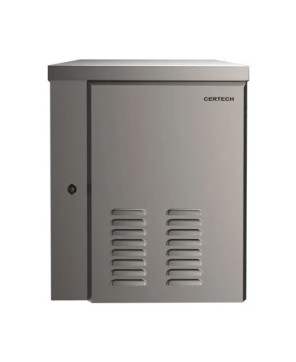 Certech 12RU 600mm IP45-Rated Stainless Steel Outdoor Wall Mount Cabinet NRODWS12600FK