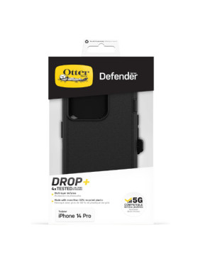 OtterBox Defender Rugged Carrying Case Apple iPhone 14 Pro Smartphone - Black 77-88379