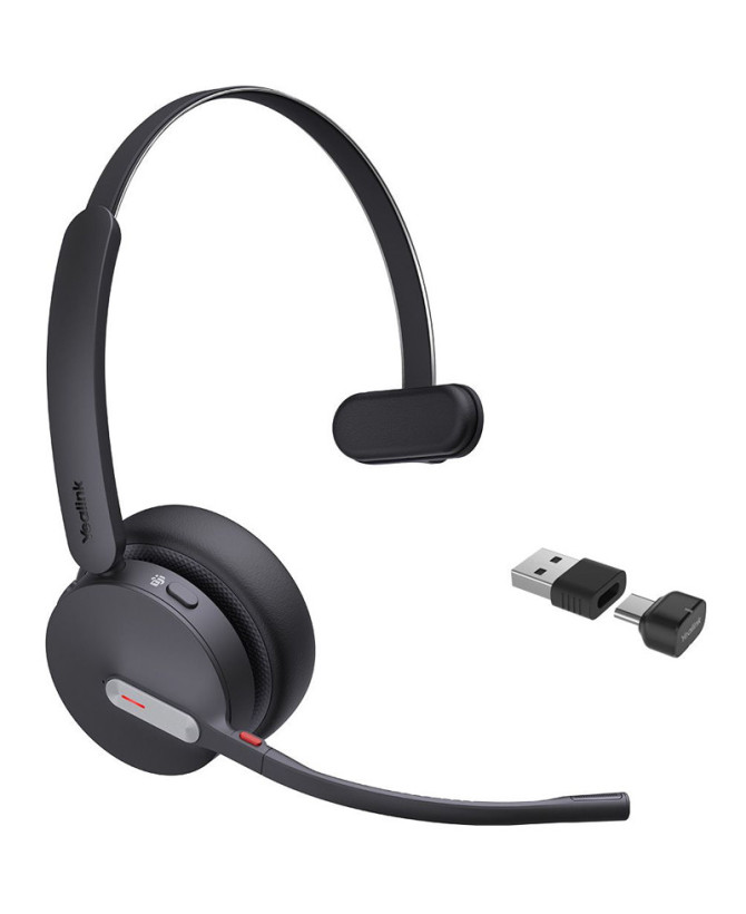 Yealink BH70 MS USB-C/A Bluetooth Wireless Mono Headset with BT51C Dongle and USB-C to A Adapter BH70-M-MS-CA